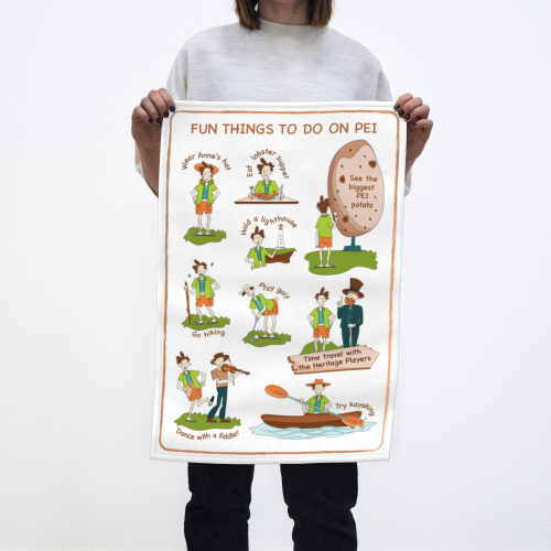 Fun Things to Do on PEI tea towel