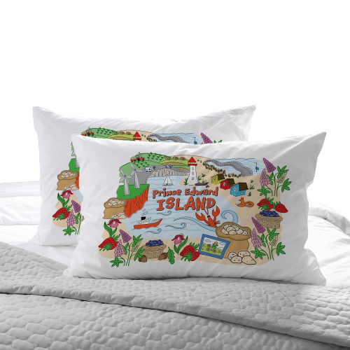 PEI themed collage pillowcase